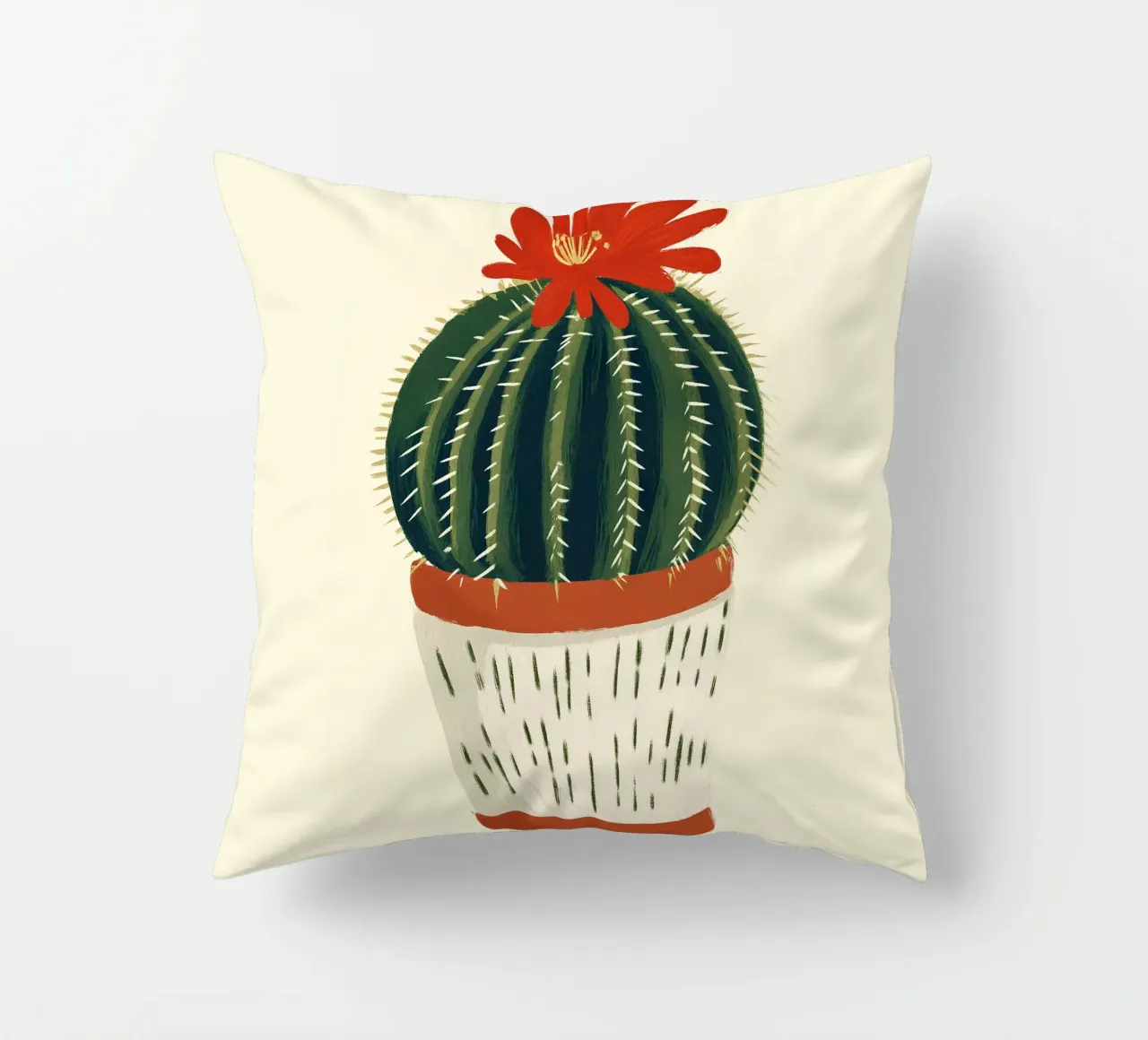 Cactus rotondo cuscino da Curious Canvas