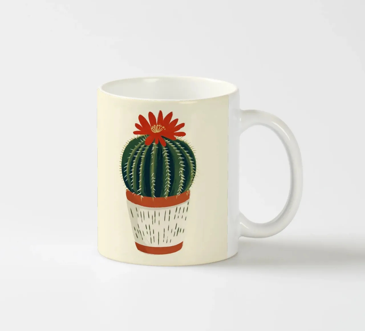 Cactus rotondo tazza in ceramica da Curious Canvas