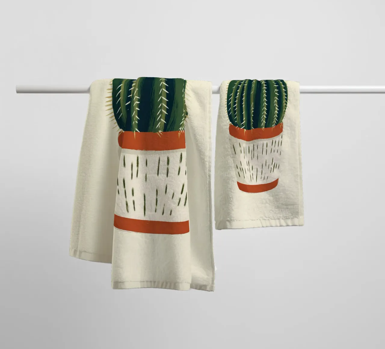 Cactus rotondo asciugamano da bagno da Curious Canvas