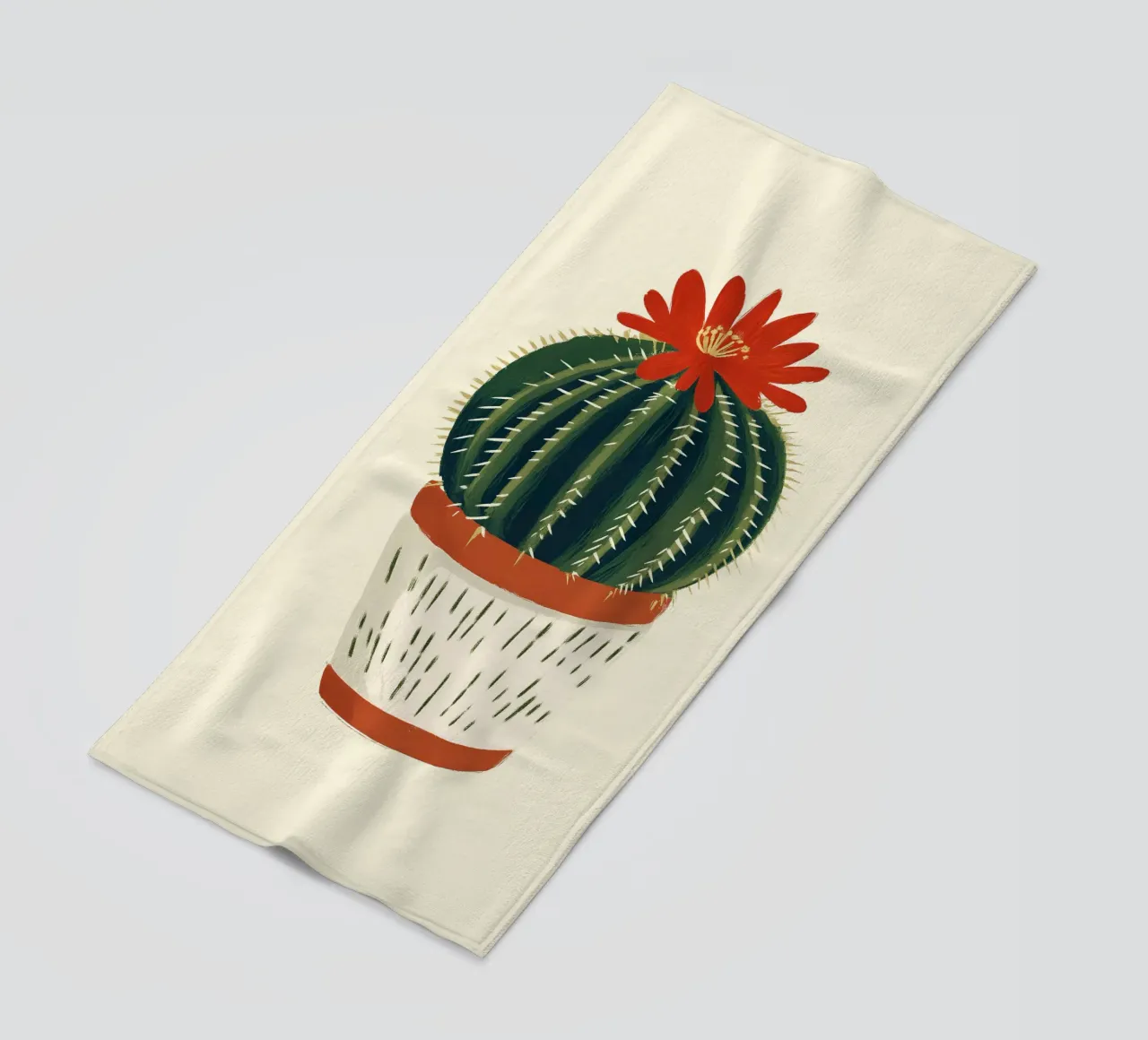 Cactus rotondo telo mare da Curious Canvas