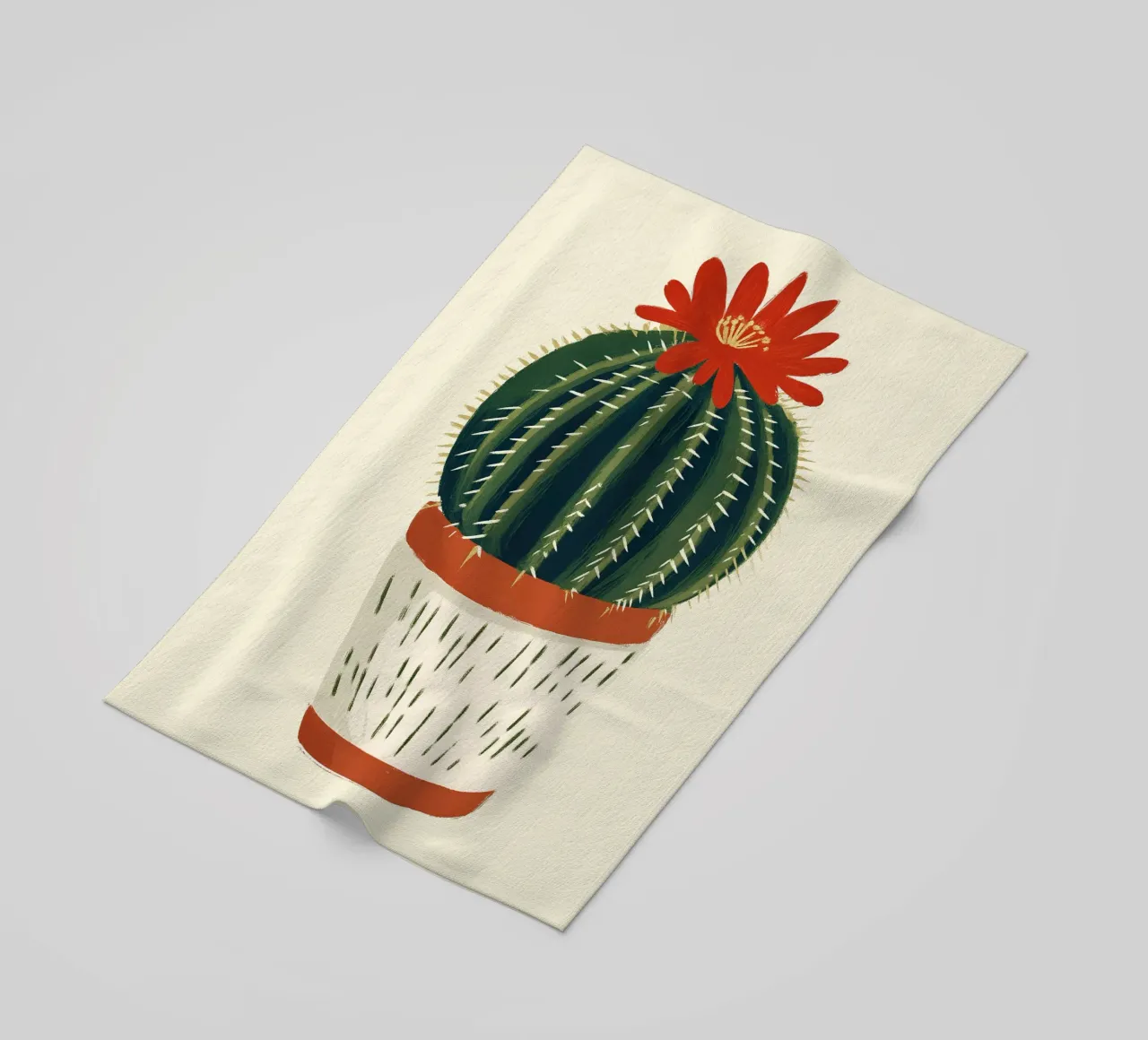 Cactus rotondo telo mare da Curious Canvas