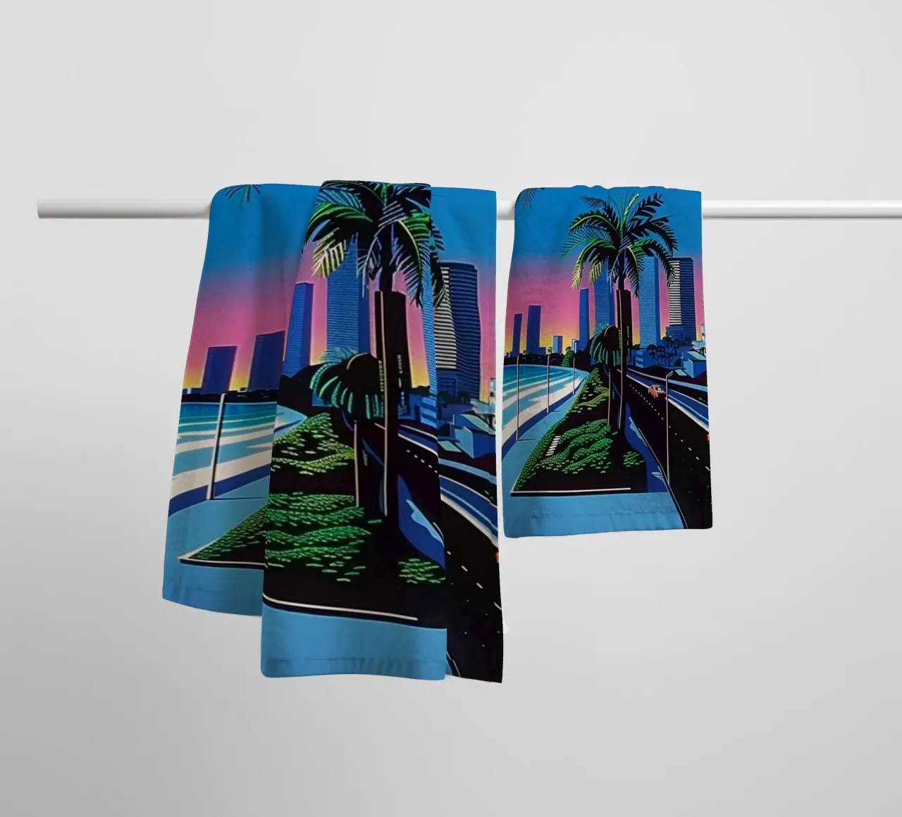 Hiroshi Nagai Tramonto in città asciugamano da bagno da THE CAROLINE