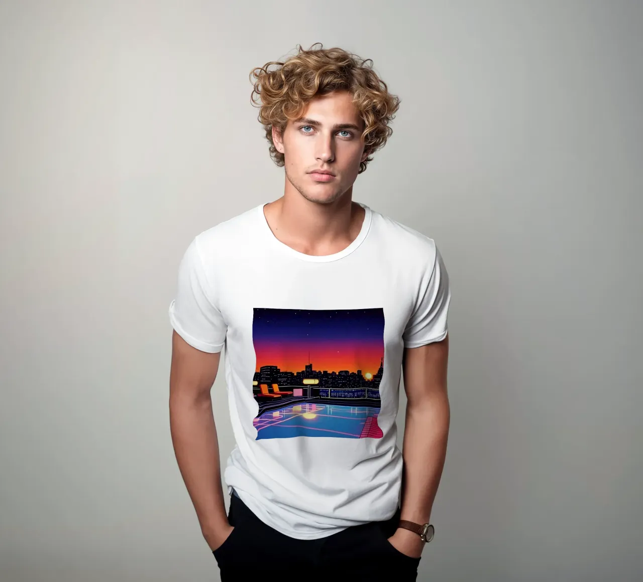 Hiroshi Nagai Sky Pool Night t-shirt da THE CAROLINE