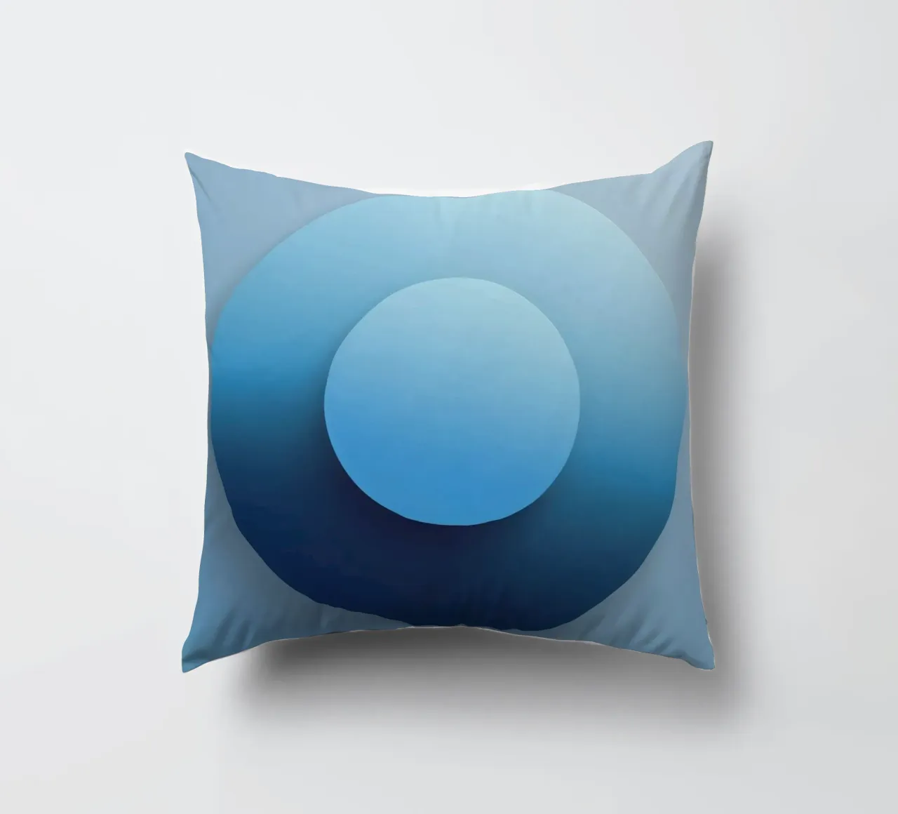 Blue focus - Abstract 3D circle in blue with gradient decorative cushion by RB-Digital-Paintings