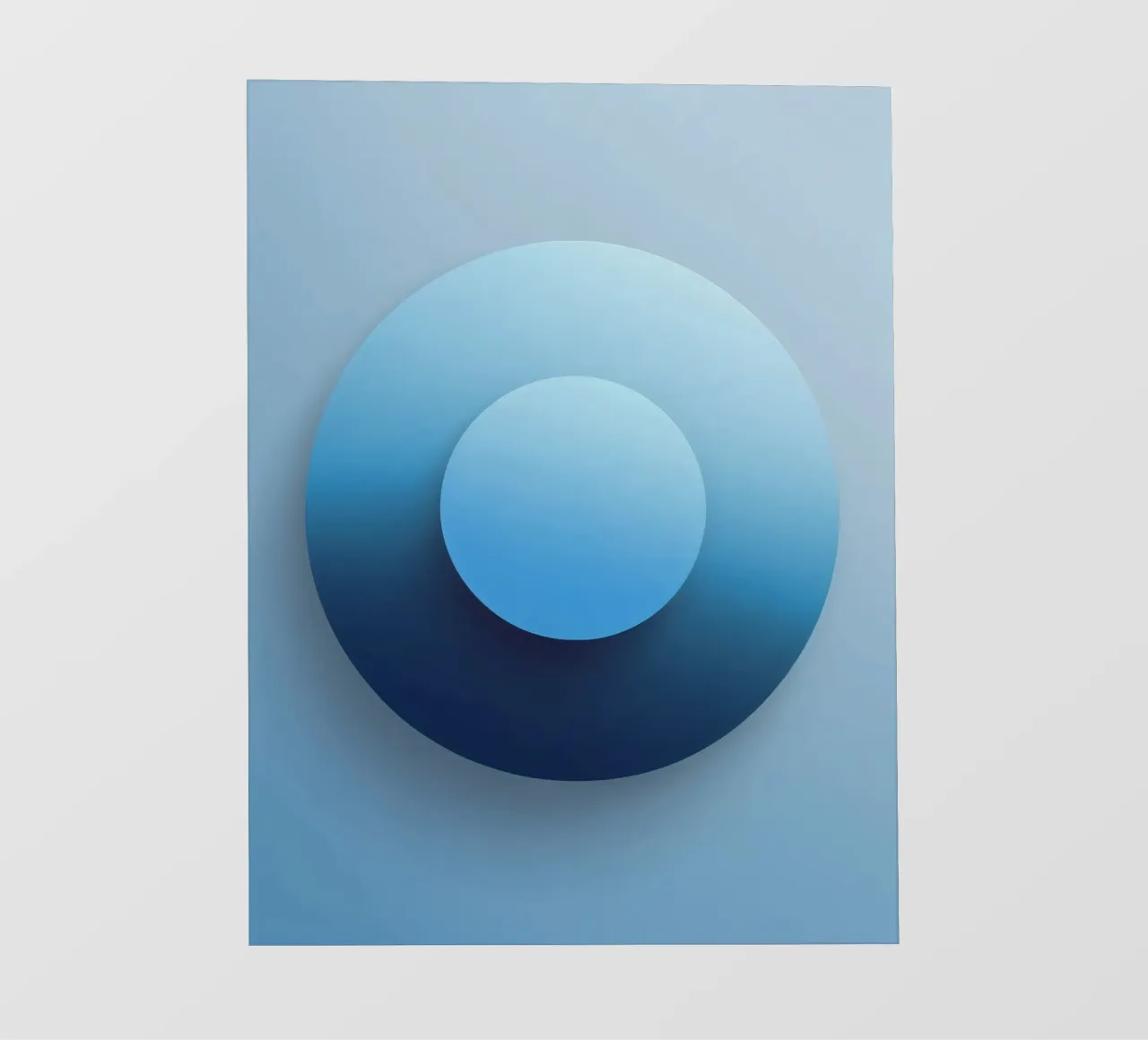 Focus blauw - Abstracte 3D-cirkel in blauw met kleurverloop pvc-zeil van RB-Digital-Paintings