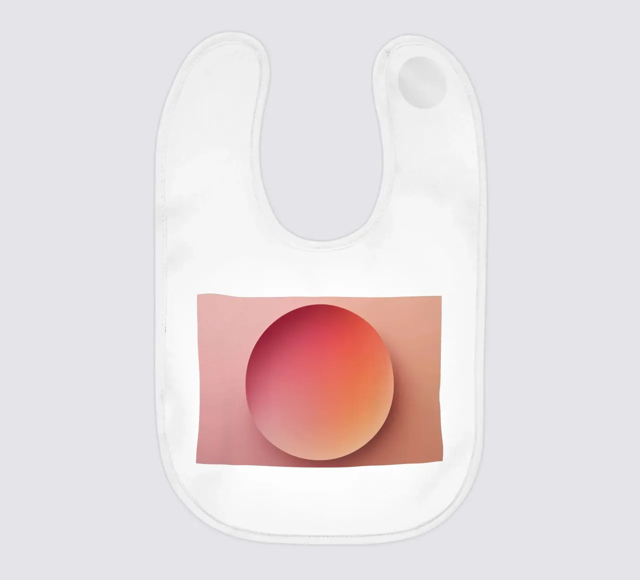 Sunset Sphere, Focus, Abstract 3D Sphere, Orange, Pink baby bib by RB-Digital-Paintings