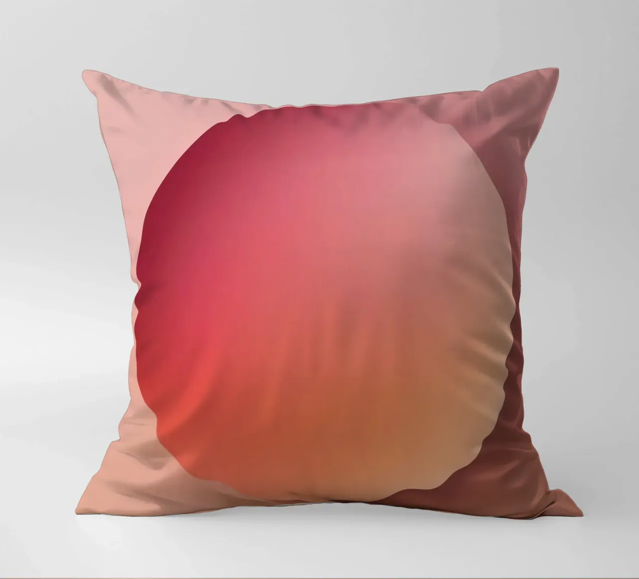 Sunset Sphere, Focus, Abstract 3D Sphere, Orange, Pink decorative cushion by RB-Digital-Paintings