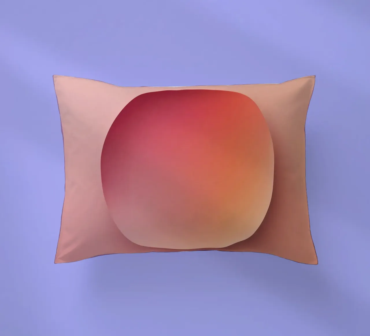 Sunset Sphere, Focus, Abstract 3D Sphere, Orange, Pink decorative cushion by RB-Digital-Paintings