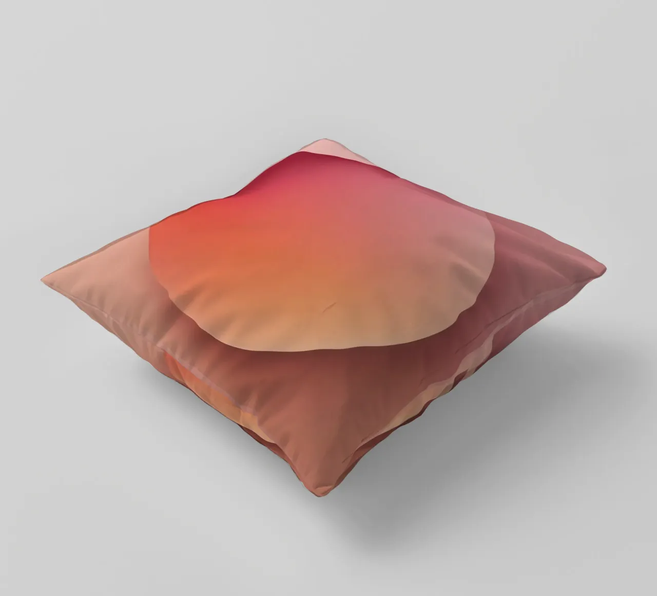 Sunset Sphere, Focus, Abstract 3D Sphere, Orange, Pink decorative cushion by RB-Digital-Paintings