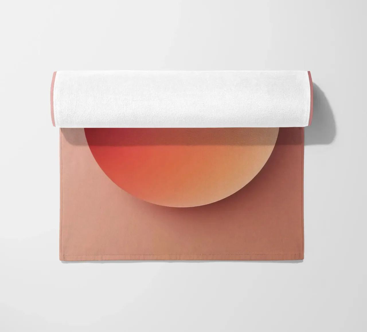 Sunset Sphere, Focus, Abstract 3D Sphere, Orange, Pink beach towel by RB-Digital-Paintings