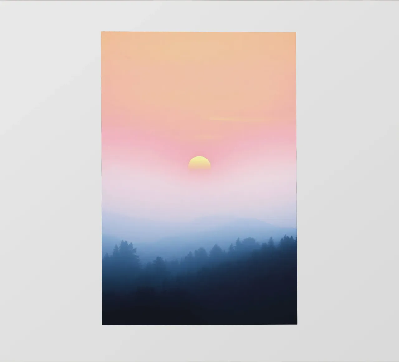 Tramonto mistico su Herbwald - natura in colori pastello telo in pvc da RB-Digital-Paintings