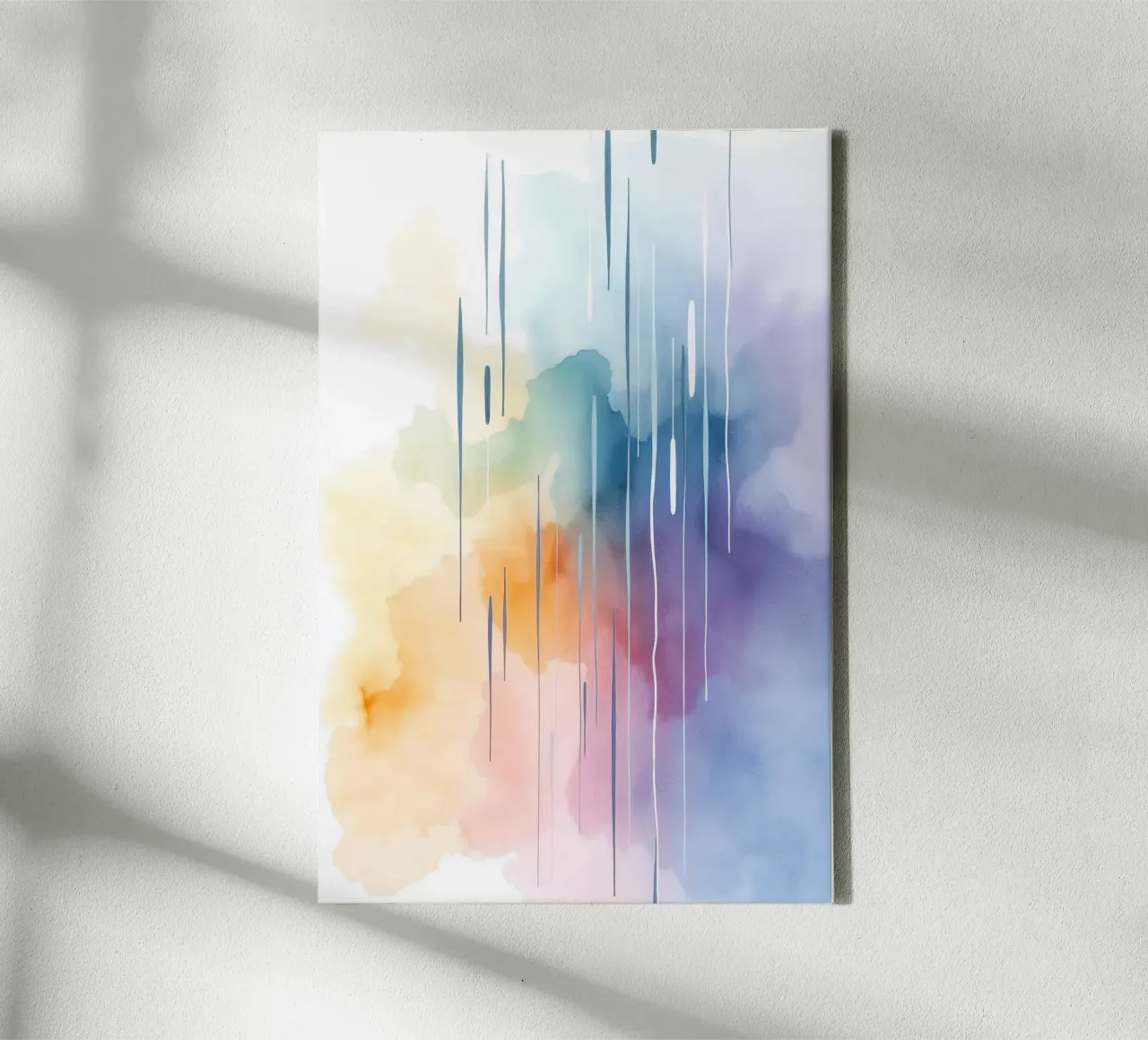 Aquarellen abstract, aquarelkunst gekleurd canvas met Baklijst van RB-Digital-Paintings
