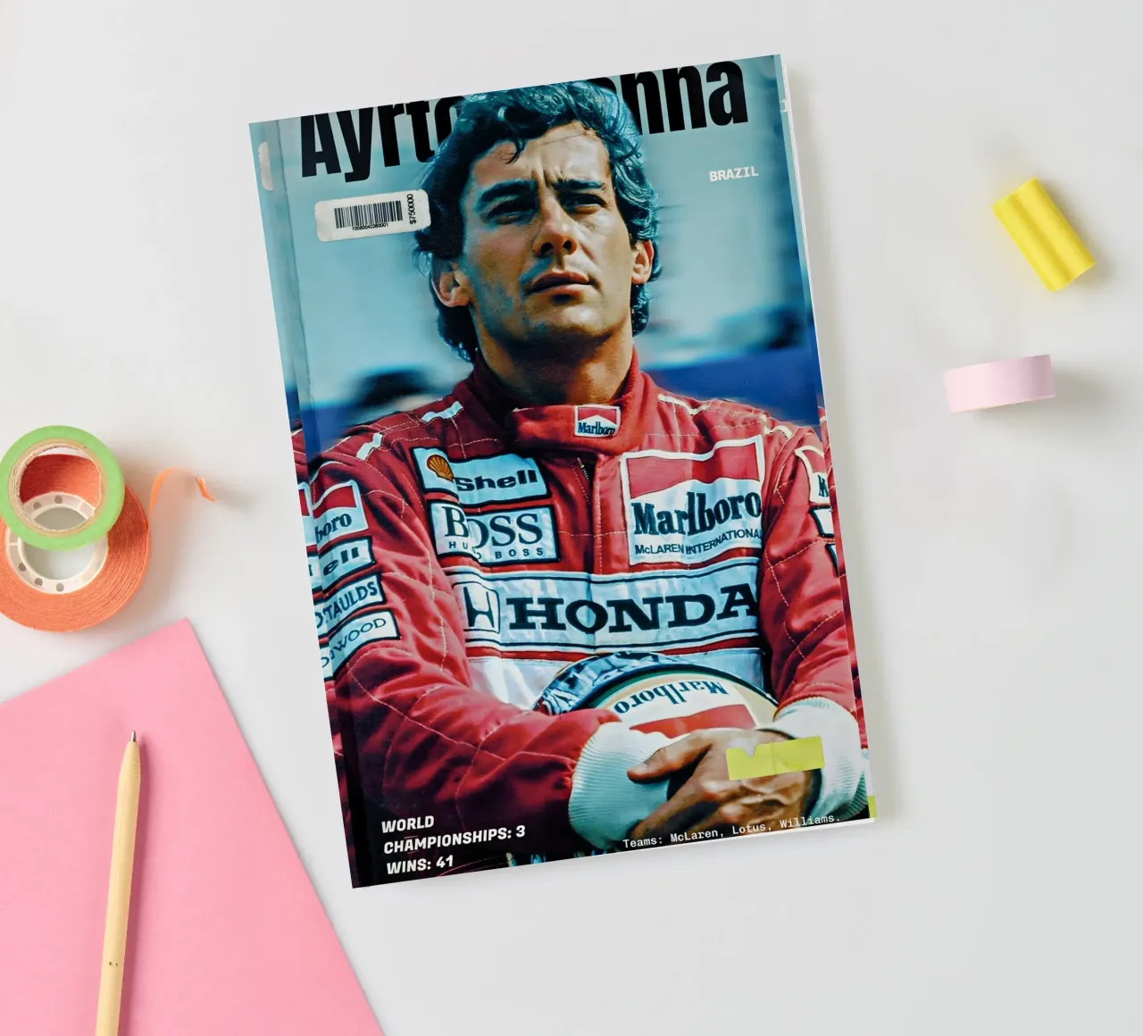 "Ayrton Senna, notebook by Low poly art