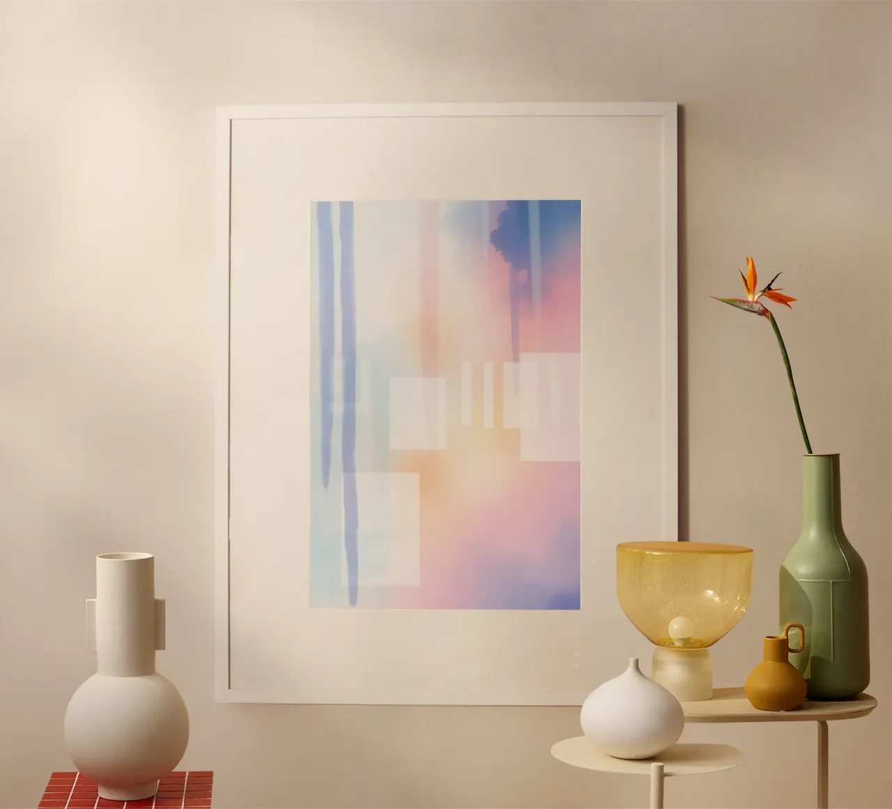 Géométrie douce - formes rêveuses dans des couleurs pastel hahnemühle de RB-Digital-Paintings