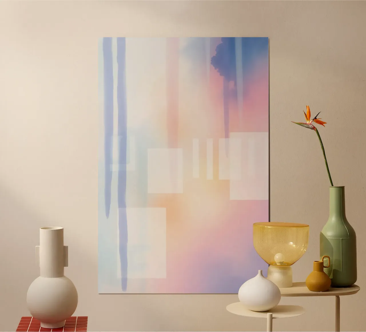 Géométrie douce - formes rêveuses dans des couleurs pastel hahnemühle de RB-Digital-Paintings