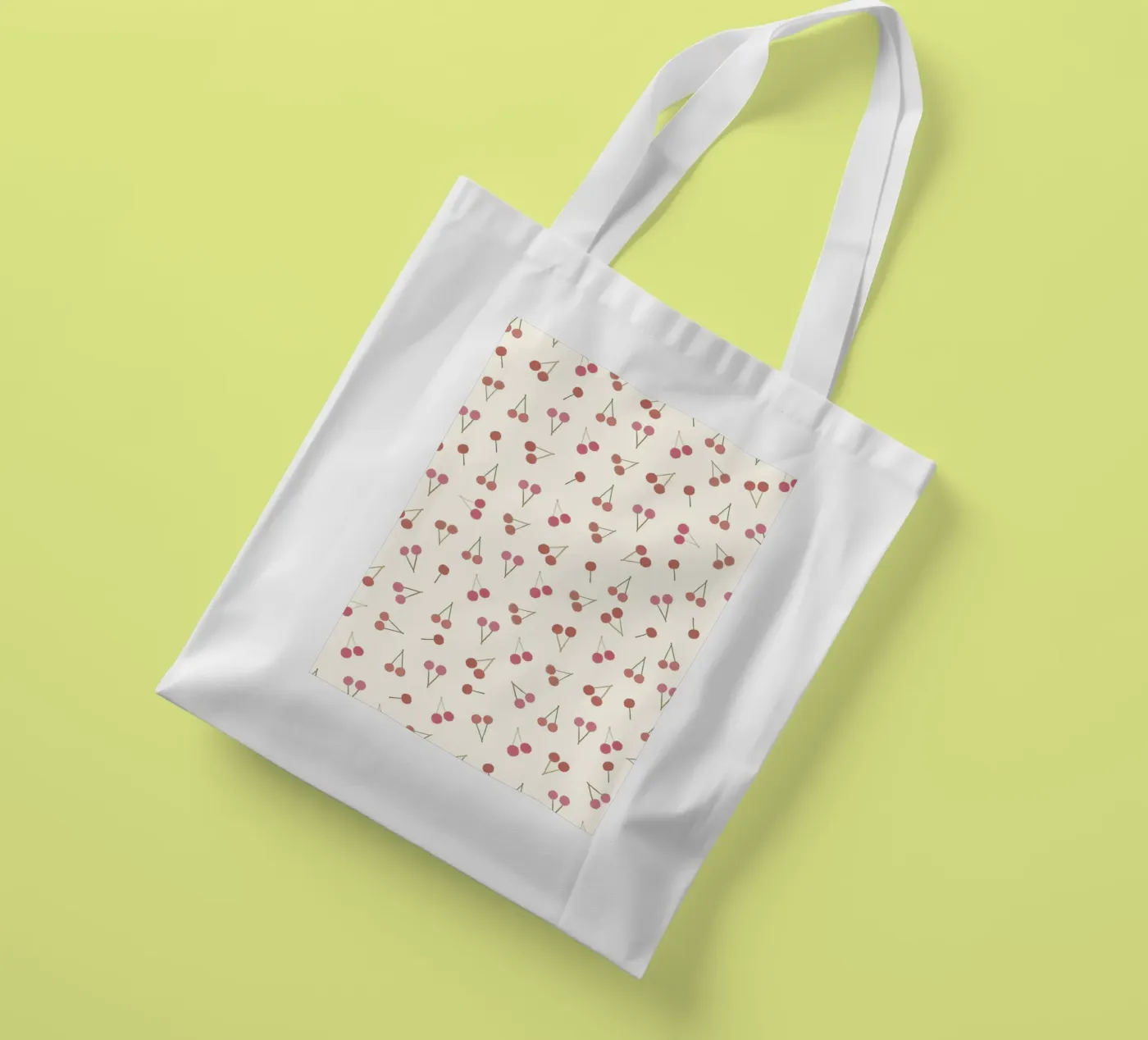 Cherries pattern tote bag by gulsengunel
