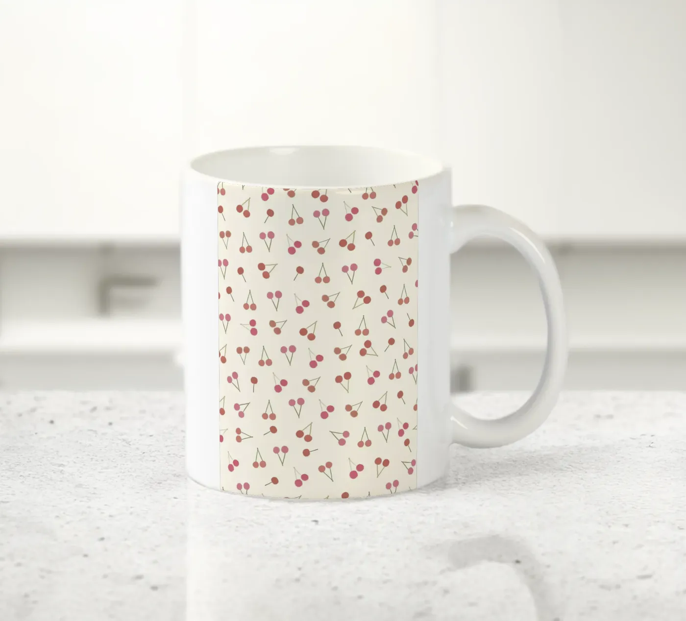 Cherries pattern Keramik Tasse von gulsengunel