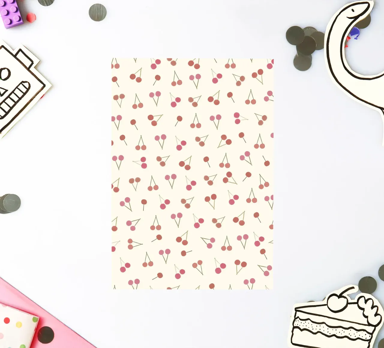 Cherries pattern sticker by gulsengunel