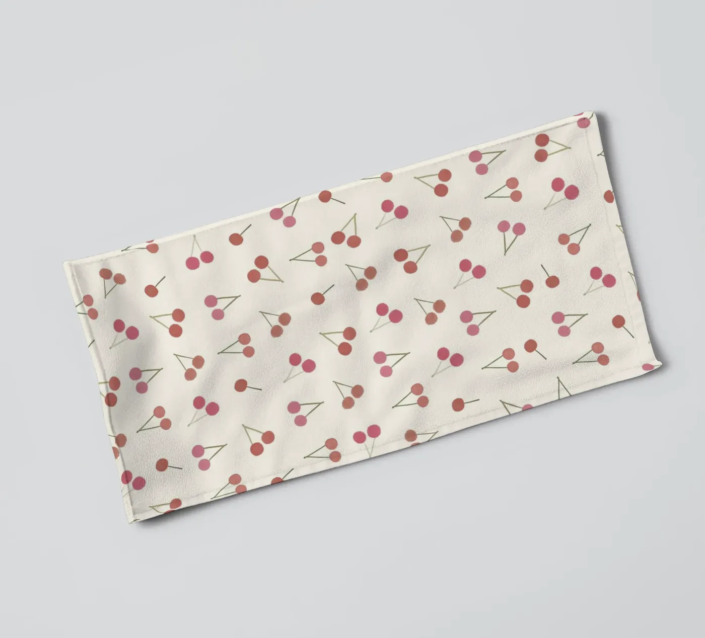 Kersen patroon badhanddoek van gulsengunel