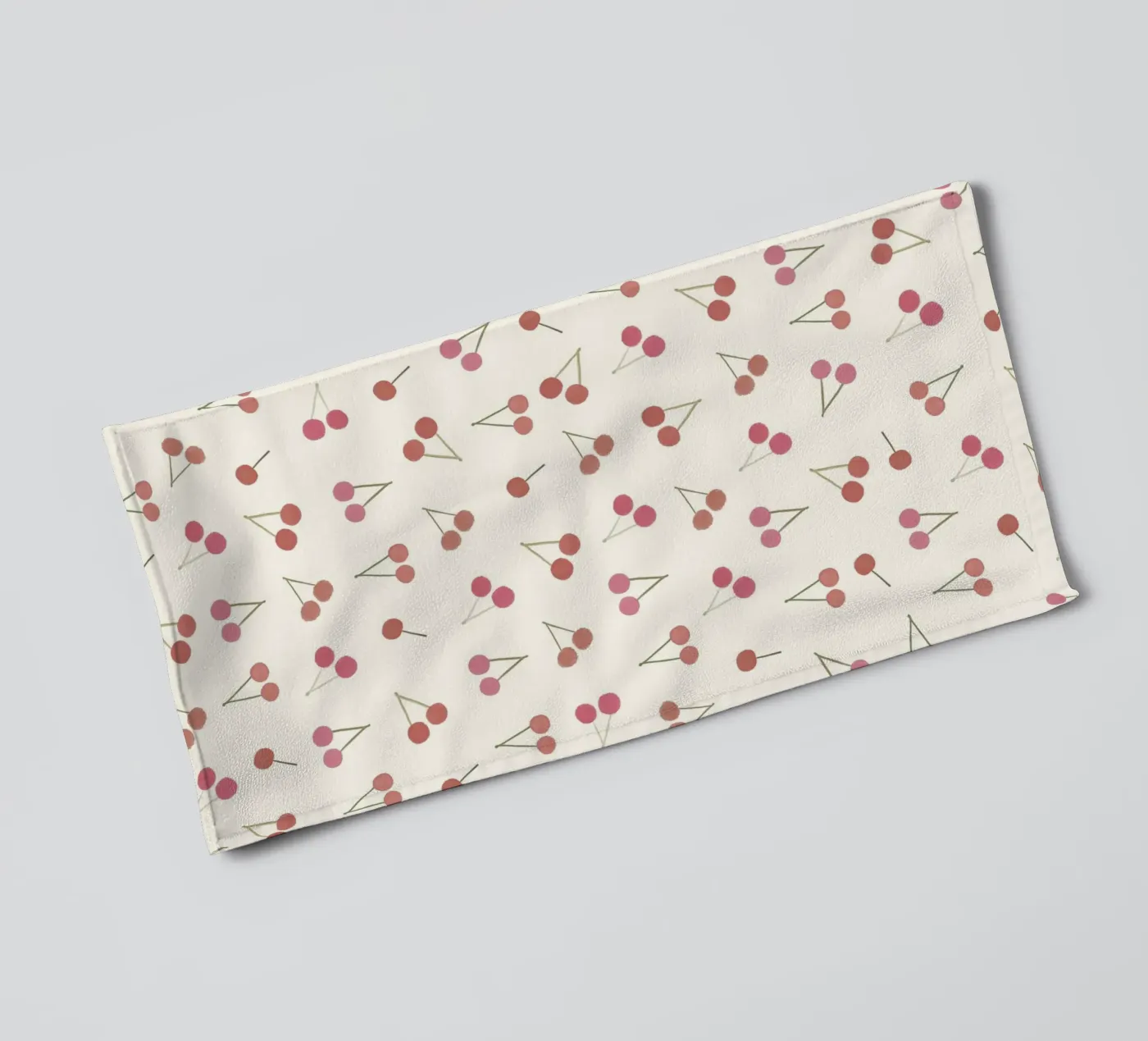 Kersen patroon badhanddoek van gulsengunel