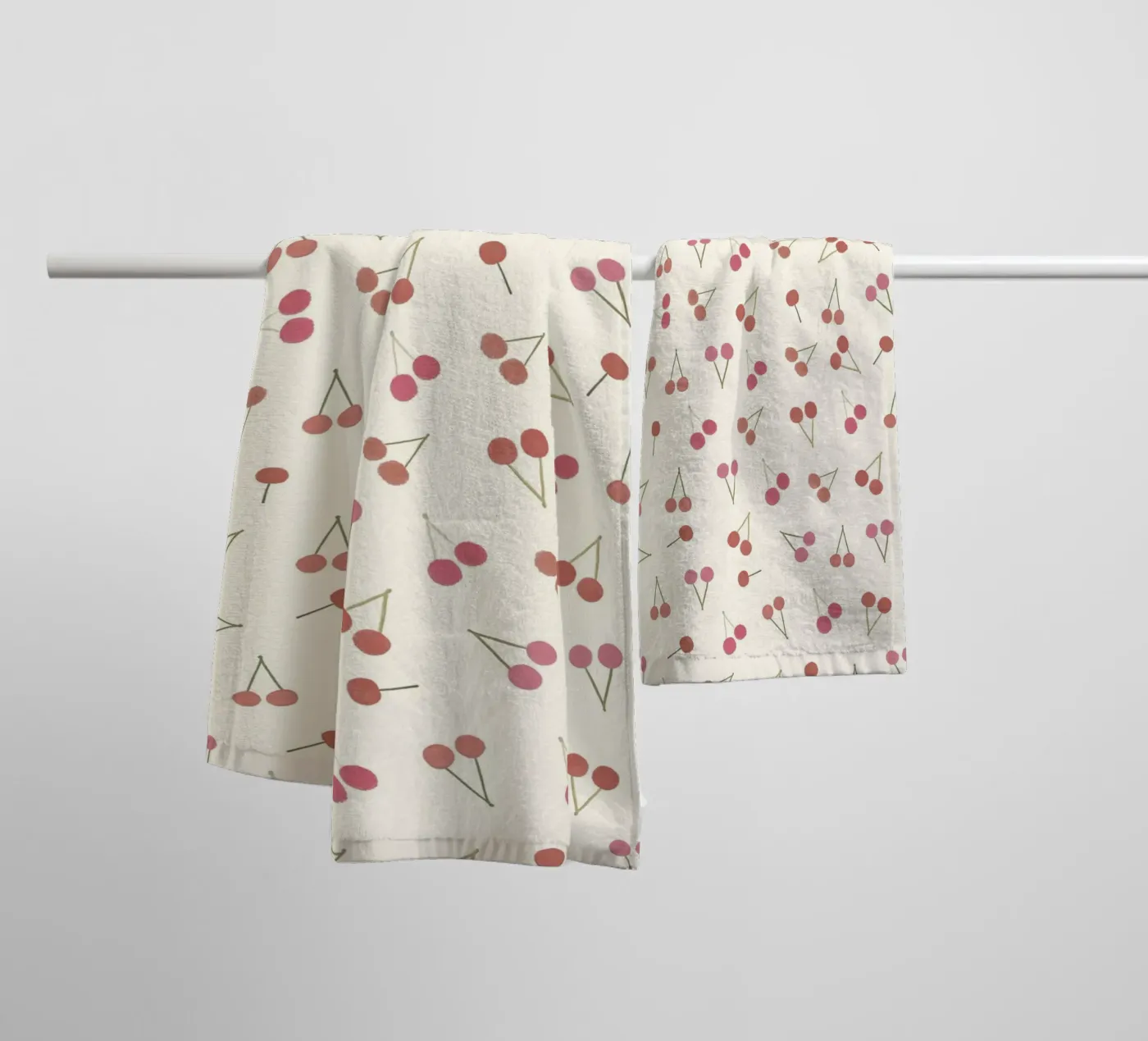 Kersen patroon badhanddoek van gulsengunel