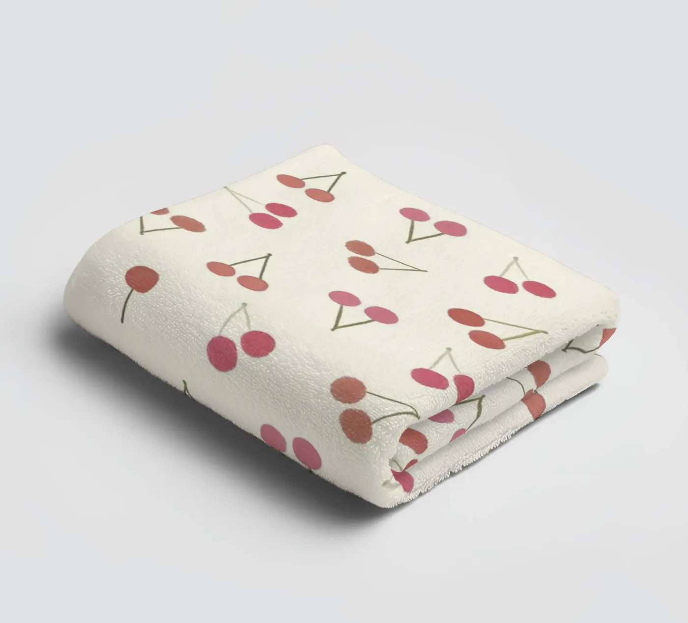 Kersen patroon badhanddoek van gulsengunel