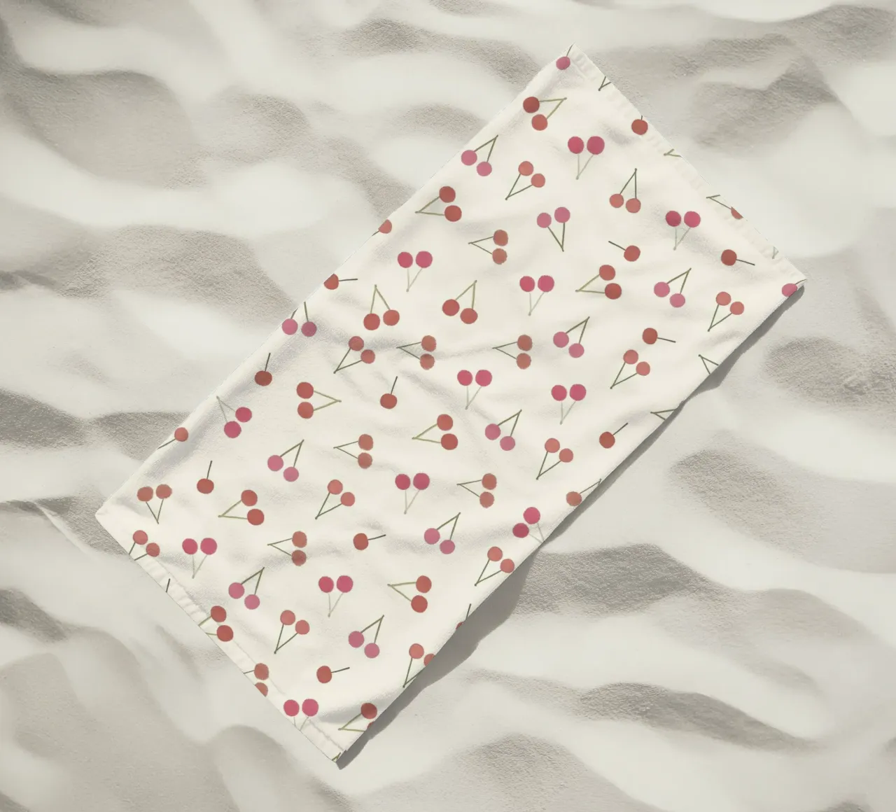 Cherries pattern beach towel by gulsengunel