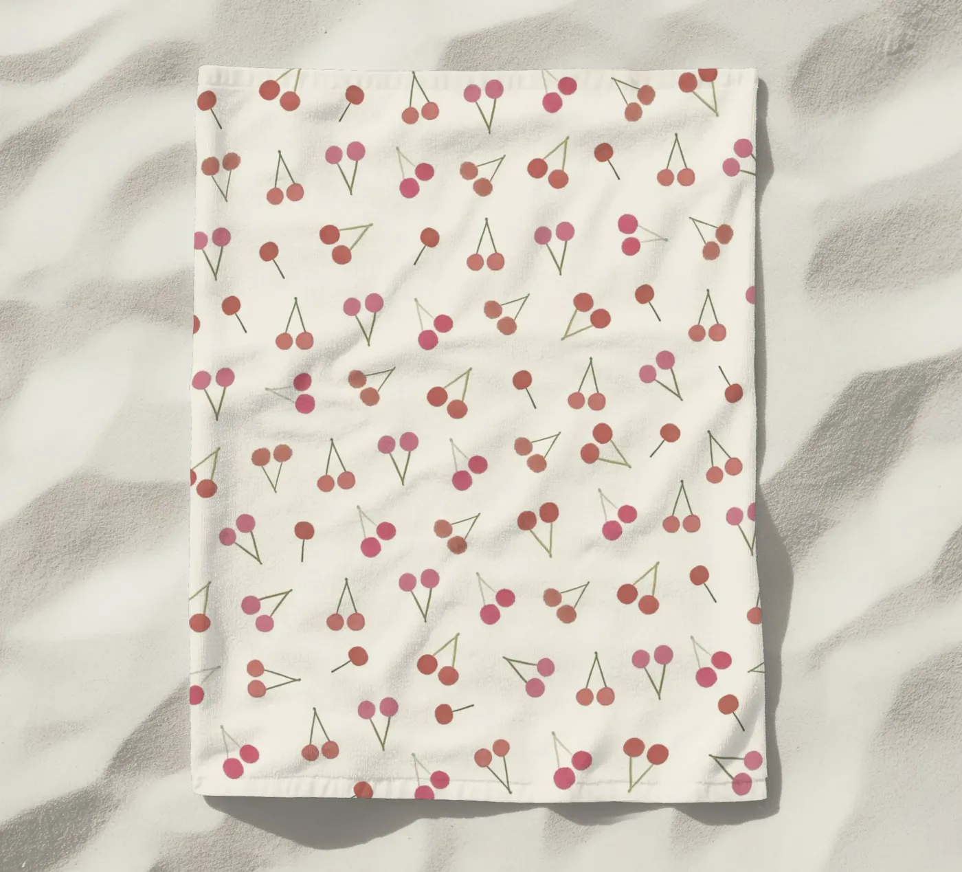 Cherries pattern beach towel by gulsengunel