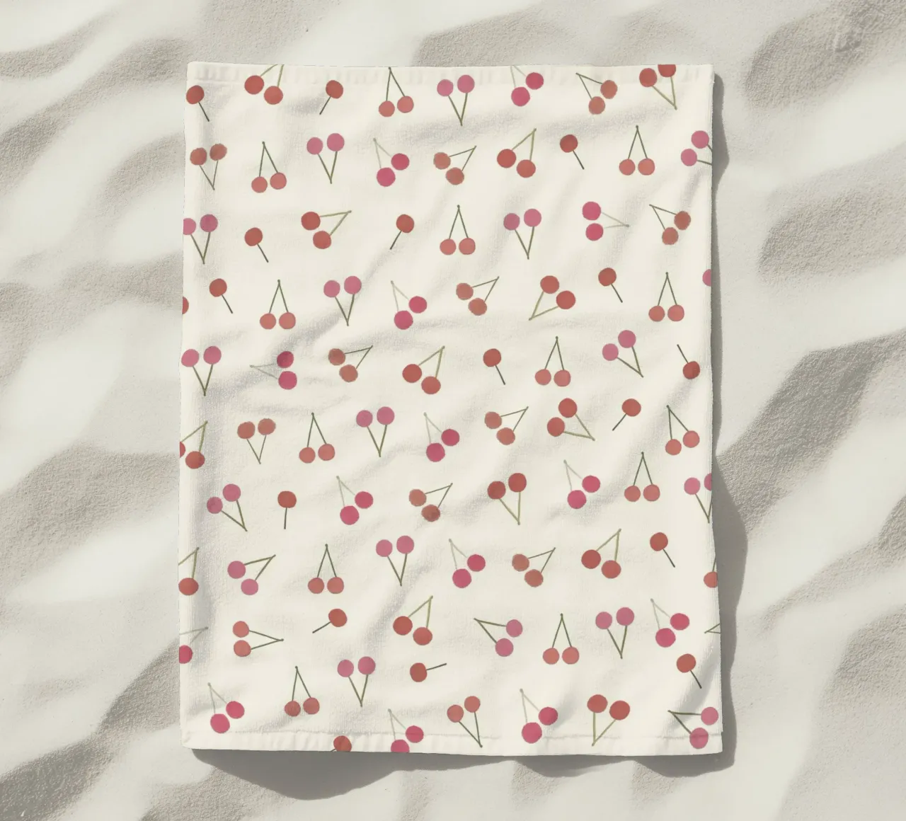 Cherries pattern beach towel by gulsengunel