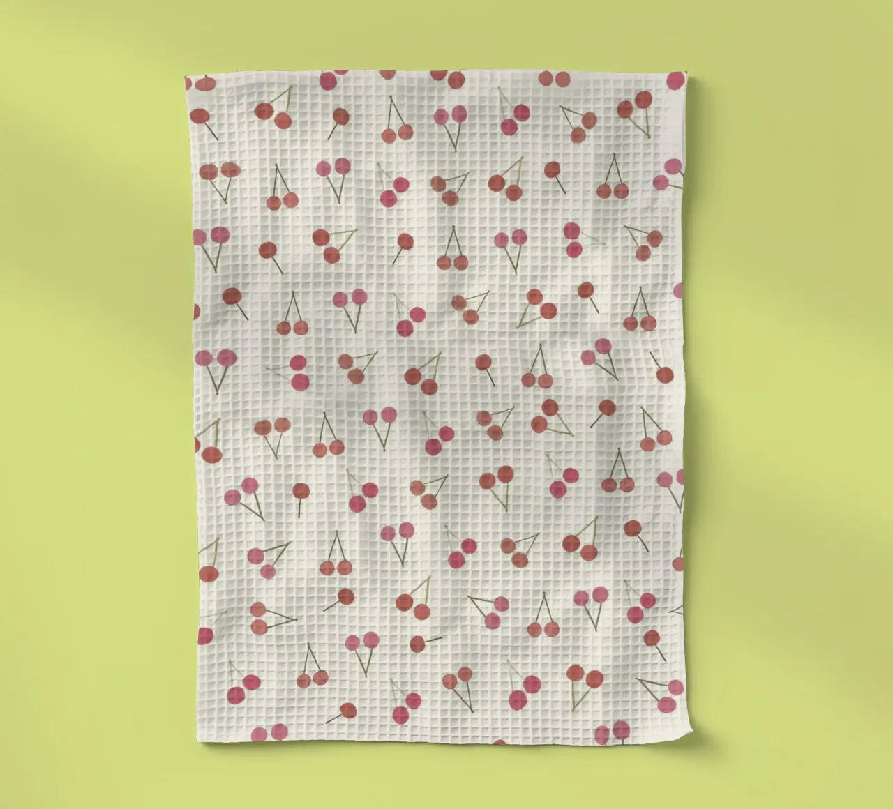 Cherries pattern tea towel by gulsengunel
