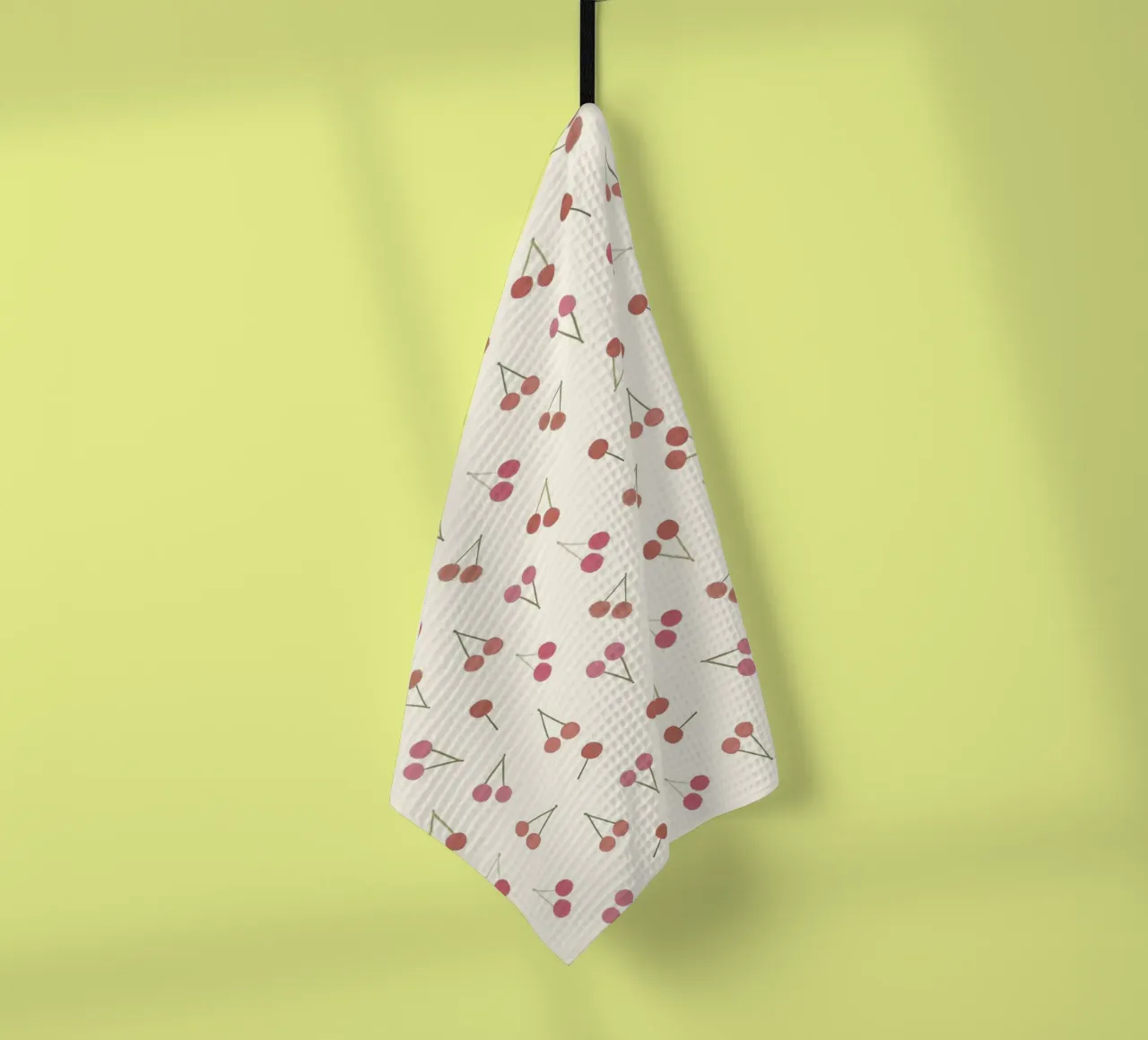 Cherries pattern tea towel by gulsengunel