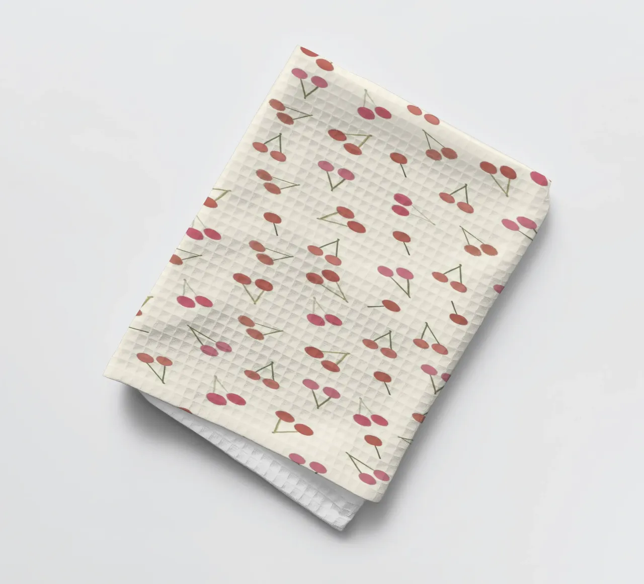 Cherries pattern tea towel by gulsengunel