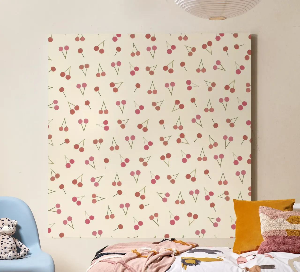 Cherries pattern canvas by gulsengunel