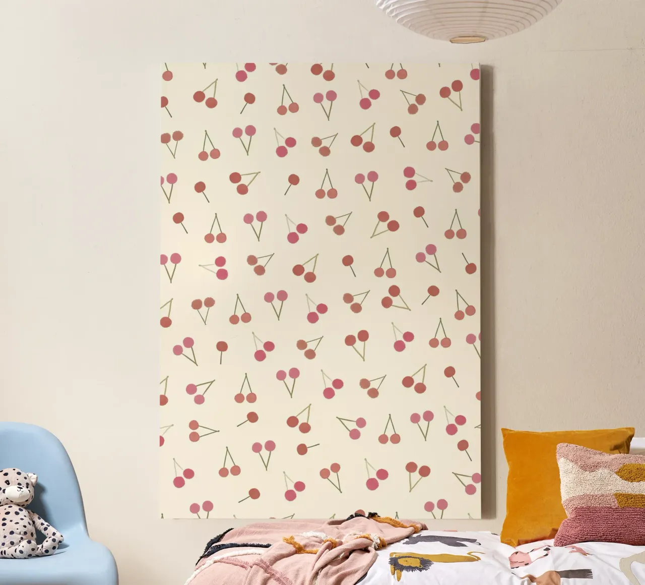 Cherries pattern canvas by gulsengunel