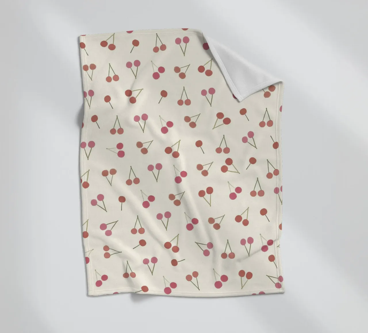 Cherries pattern fleece blanket by gulsengunel