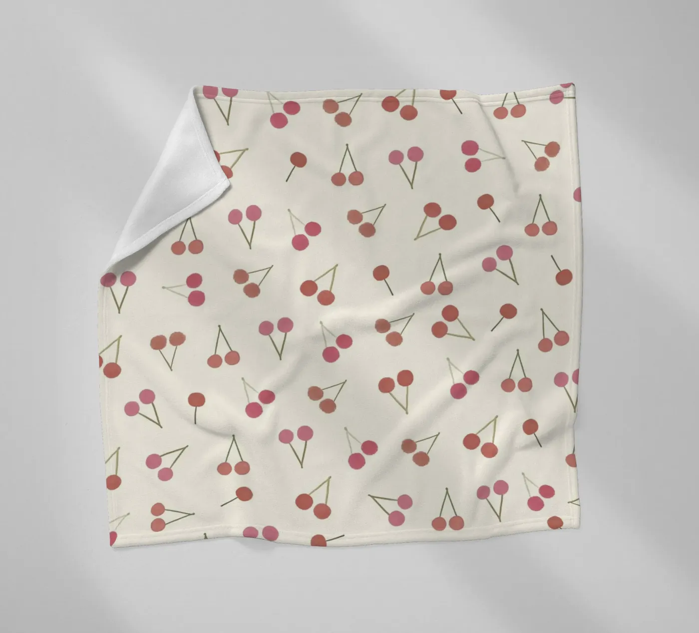 Cherries pattern fleece blanket by gulsengunel