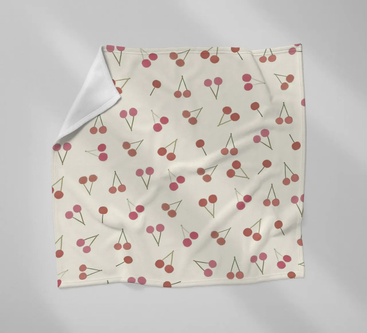 Cherries pattern fleece blanket by gulsengunel