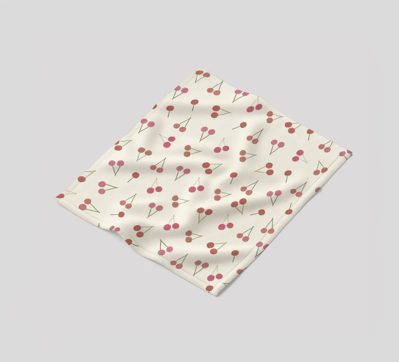 Cherries pattern fleece blanket by gulsengunel