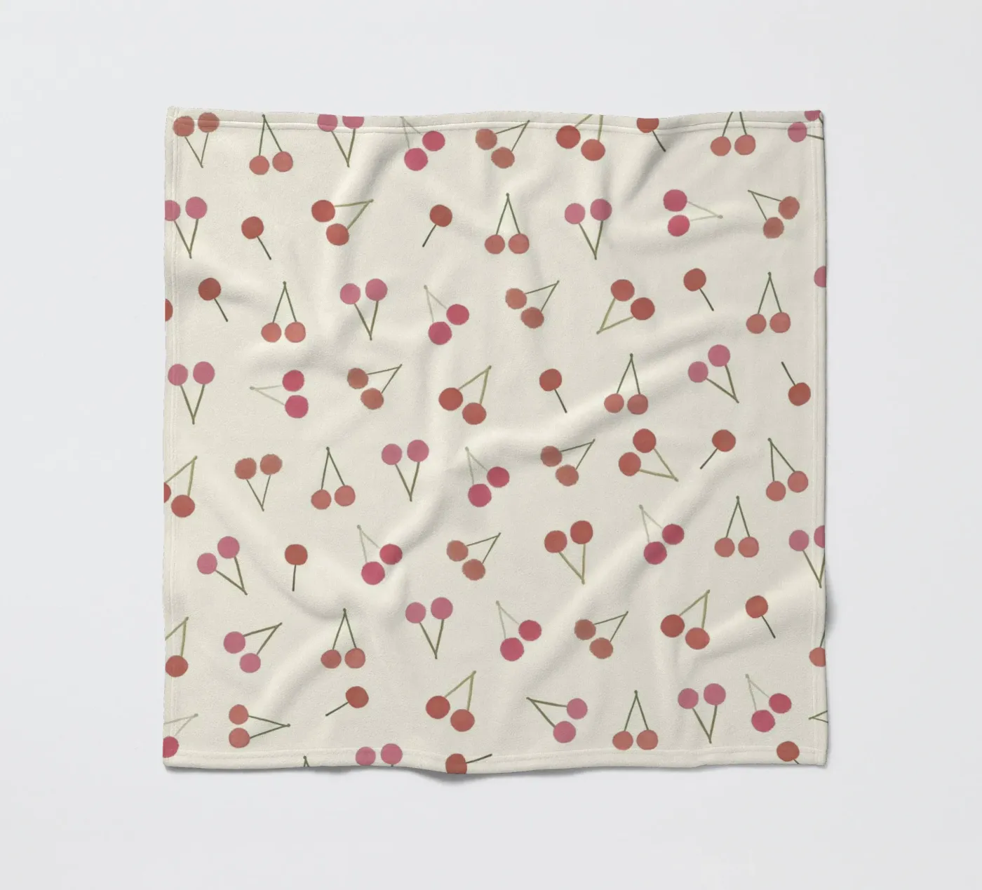 Cherries pattern plaid polaire de gulsengunel