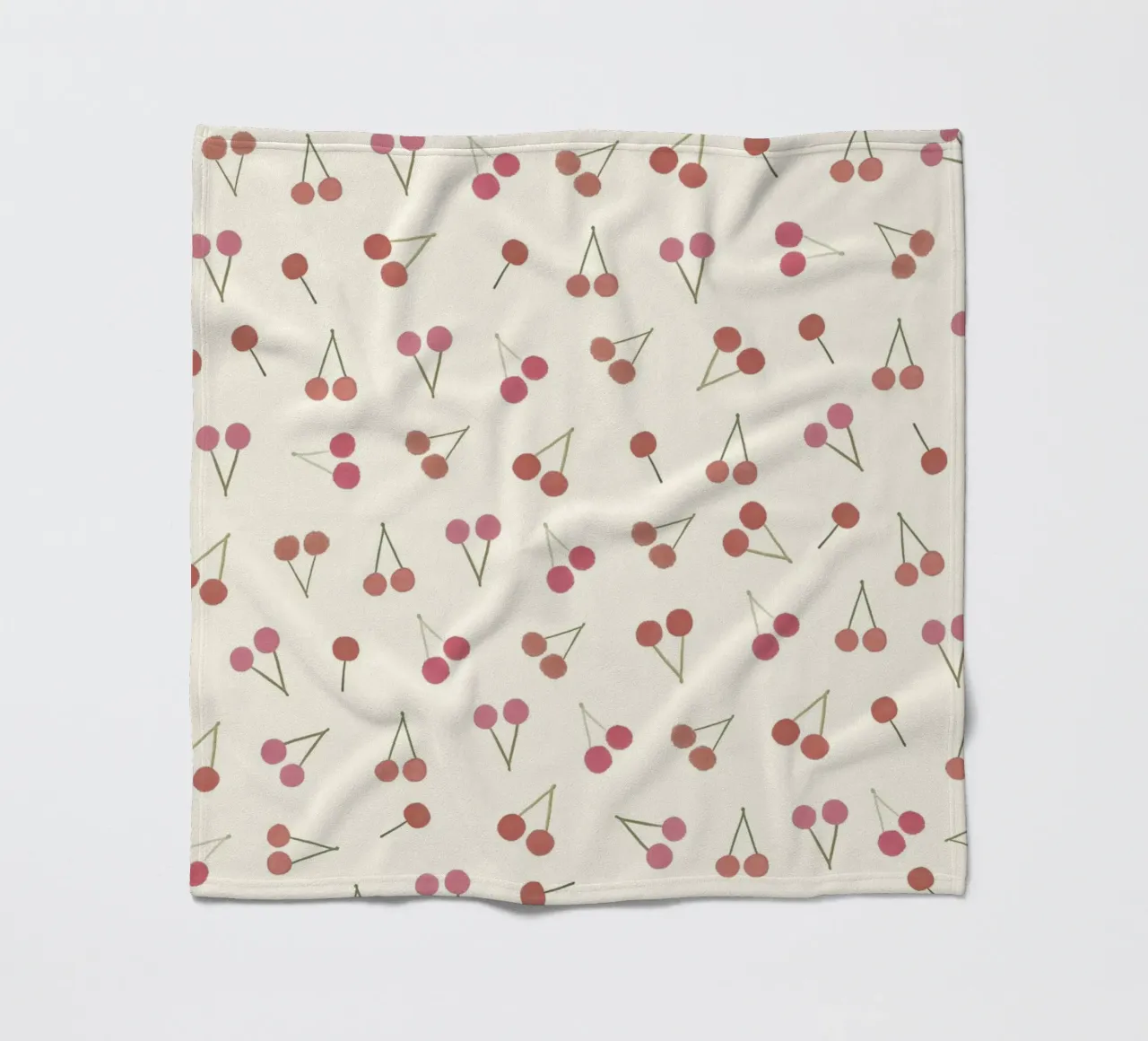 Cherries pattern fleece blanket by gulsengunel