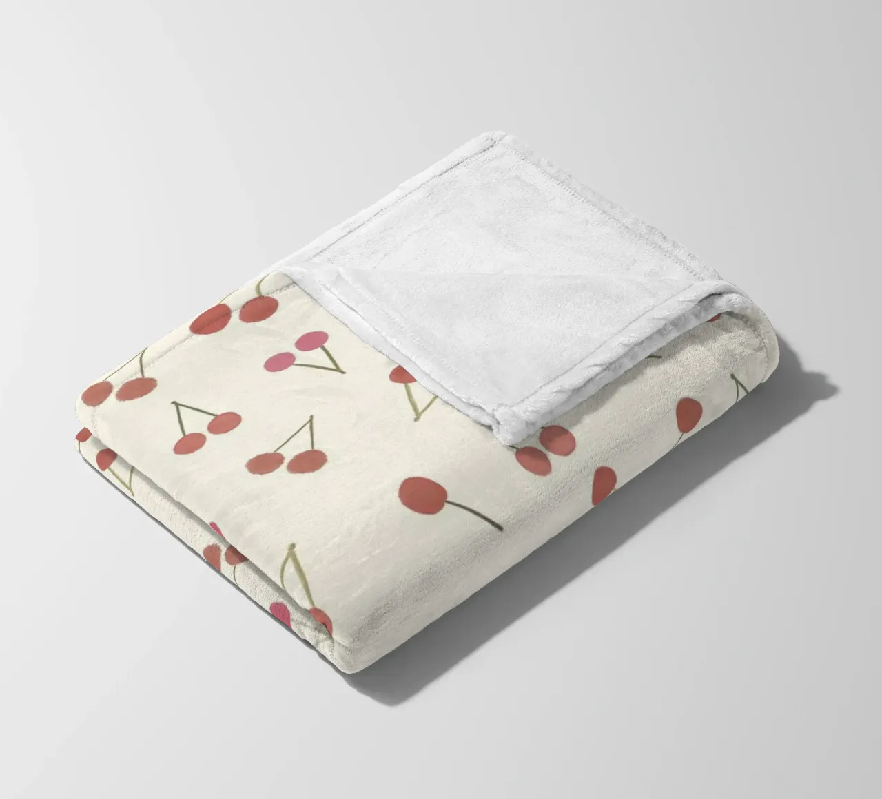 Cherries pattern fleece blanket by gulsengunel