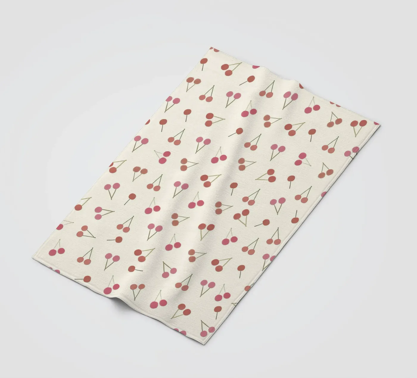 Cherries pattern plaid polaire de gulsengunel
