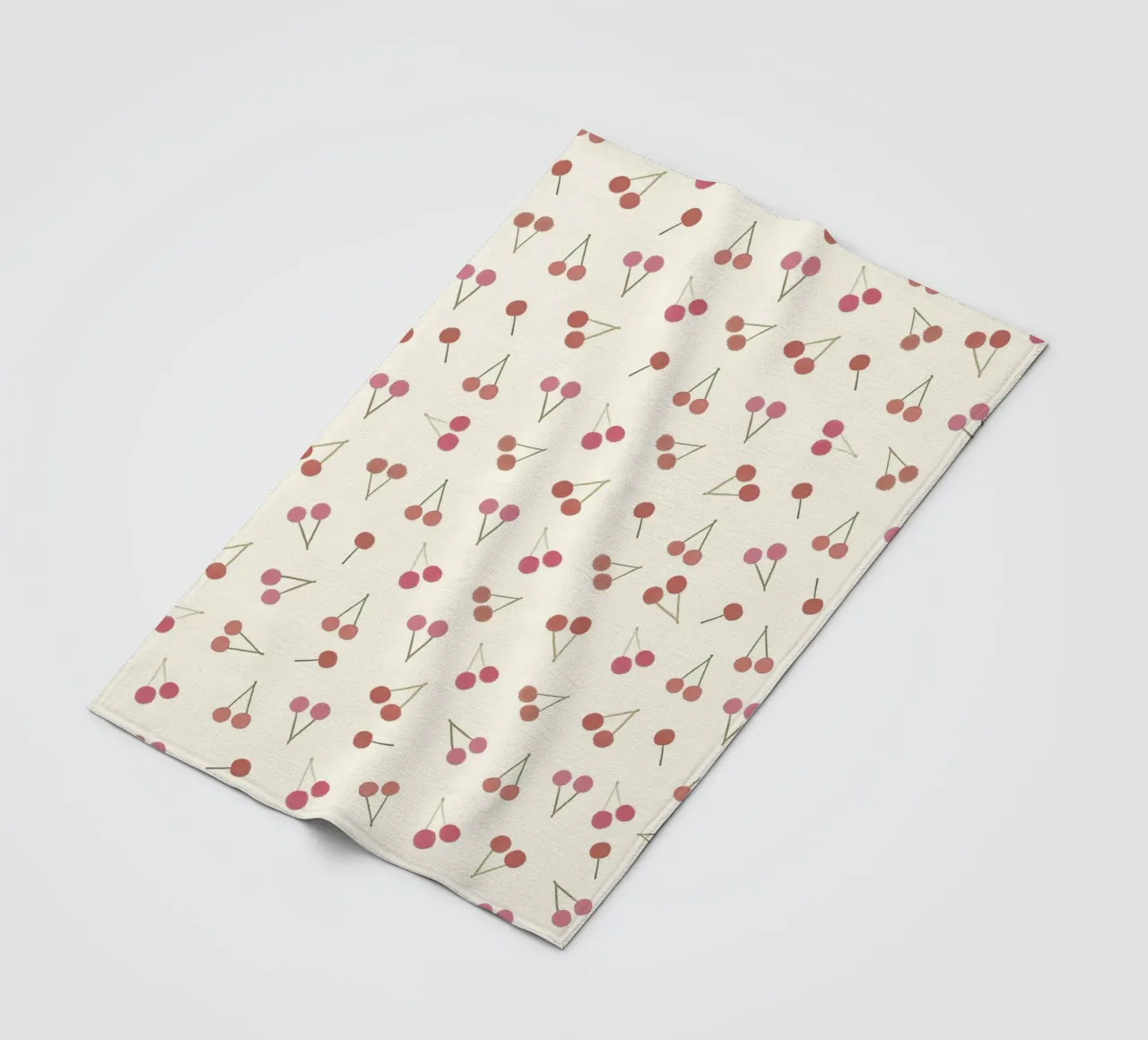 Cherries pattern fleece blanket by gulsengunel