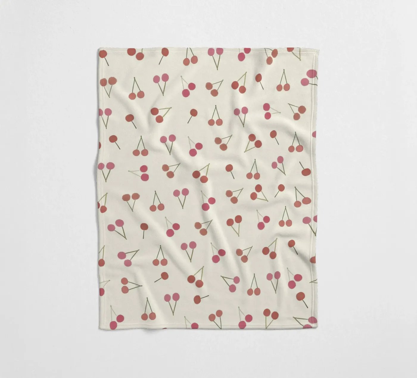 Cherries pattern plaid polaire de gulsengunel