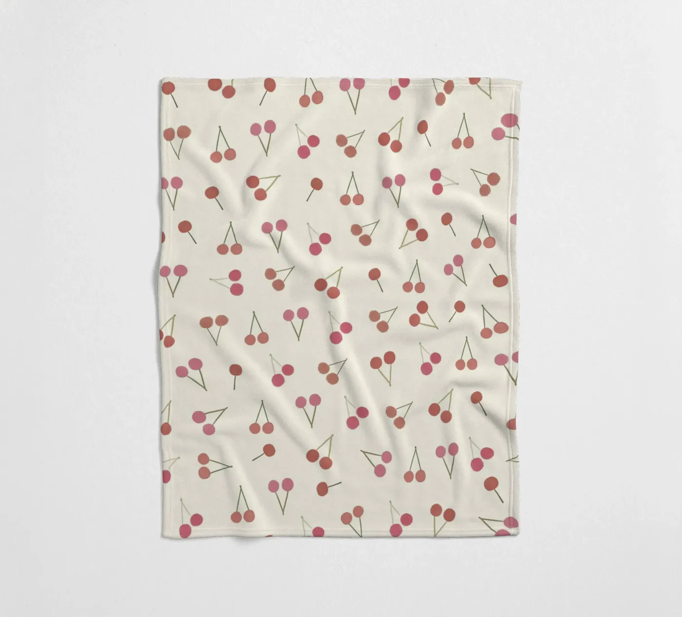 Cherries pattern fleece blanket by gulsengunel