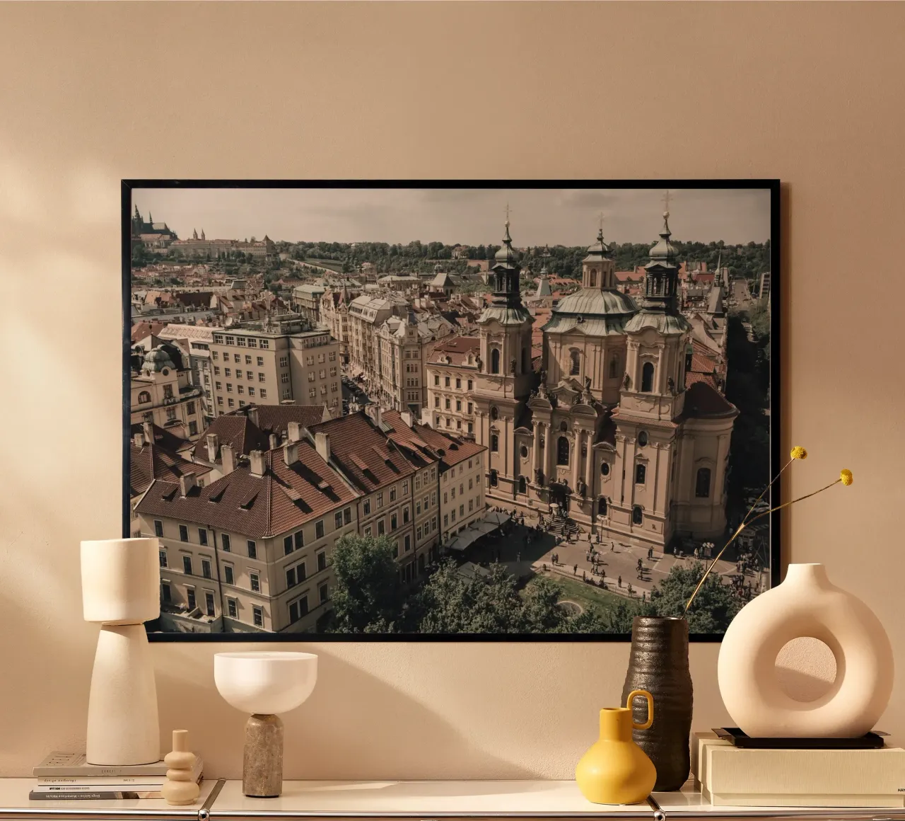 Golden Rooftops of Prague hahnemühle by Wanderlust Vibes