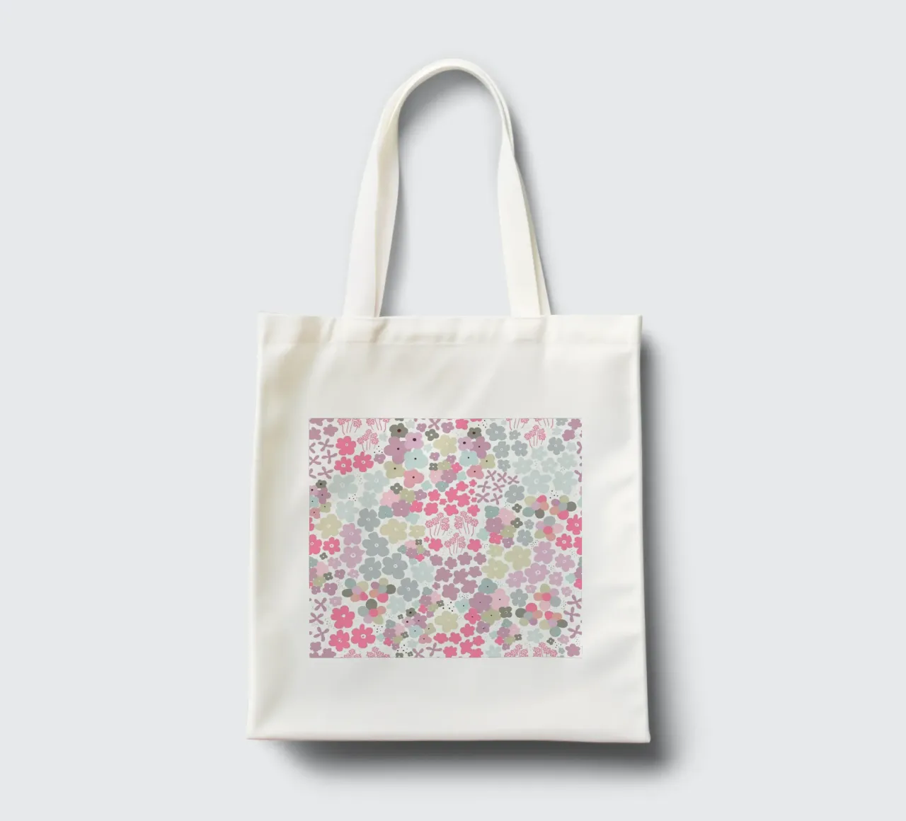 Modello a fiori colorati borsa in juta da gulsengunel