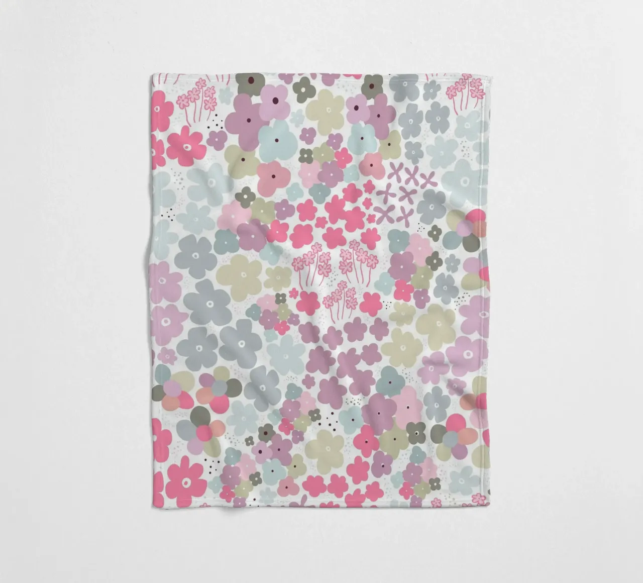 Modello a fiori colorati coperta in pile da gulsengunel