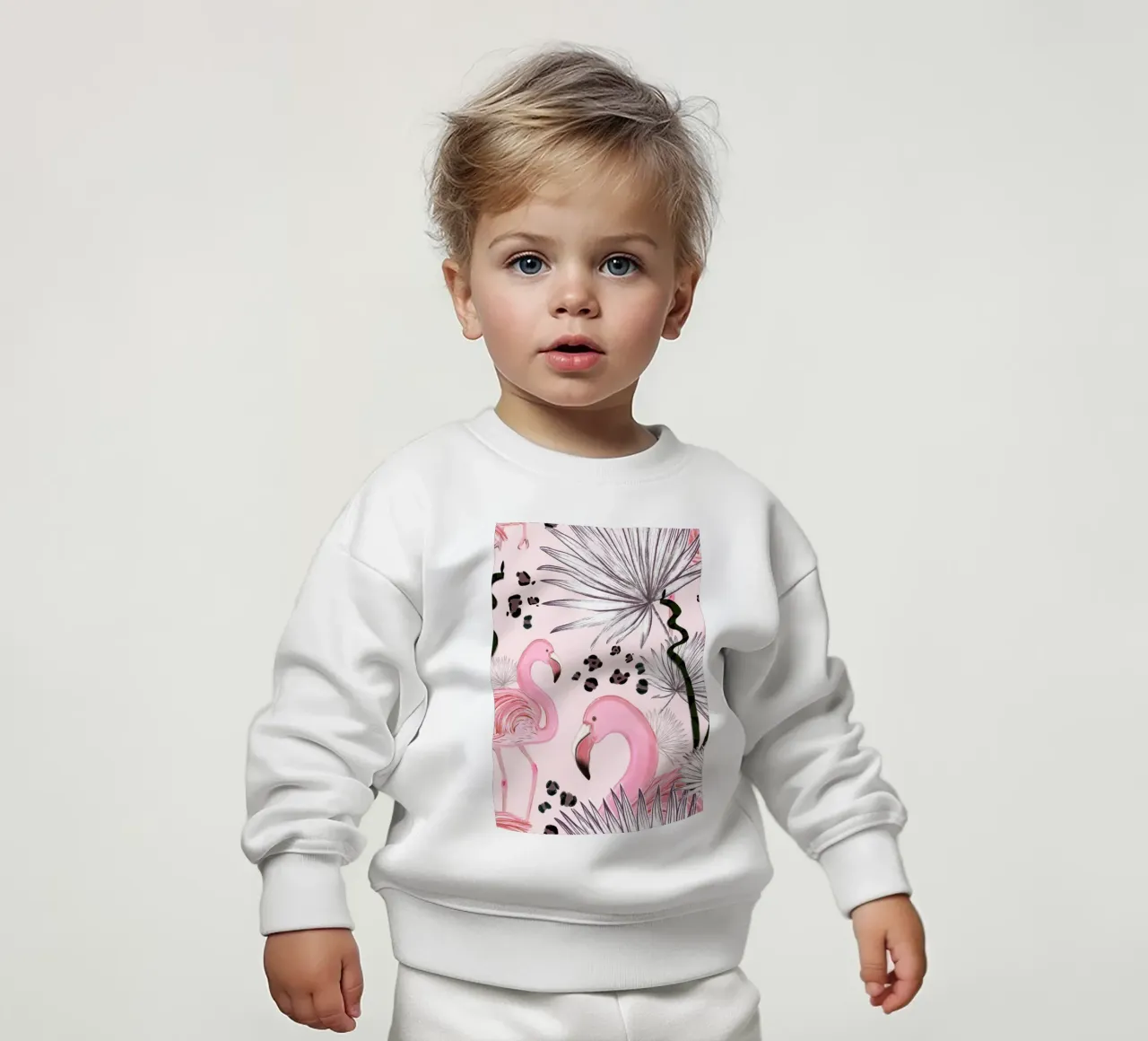 Fenicotteri con stampe leopardate felpa neonato da gulsengunel