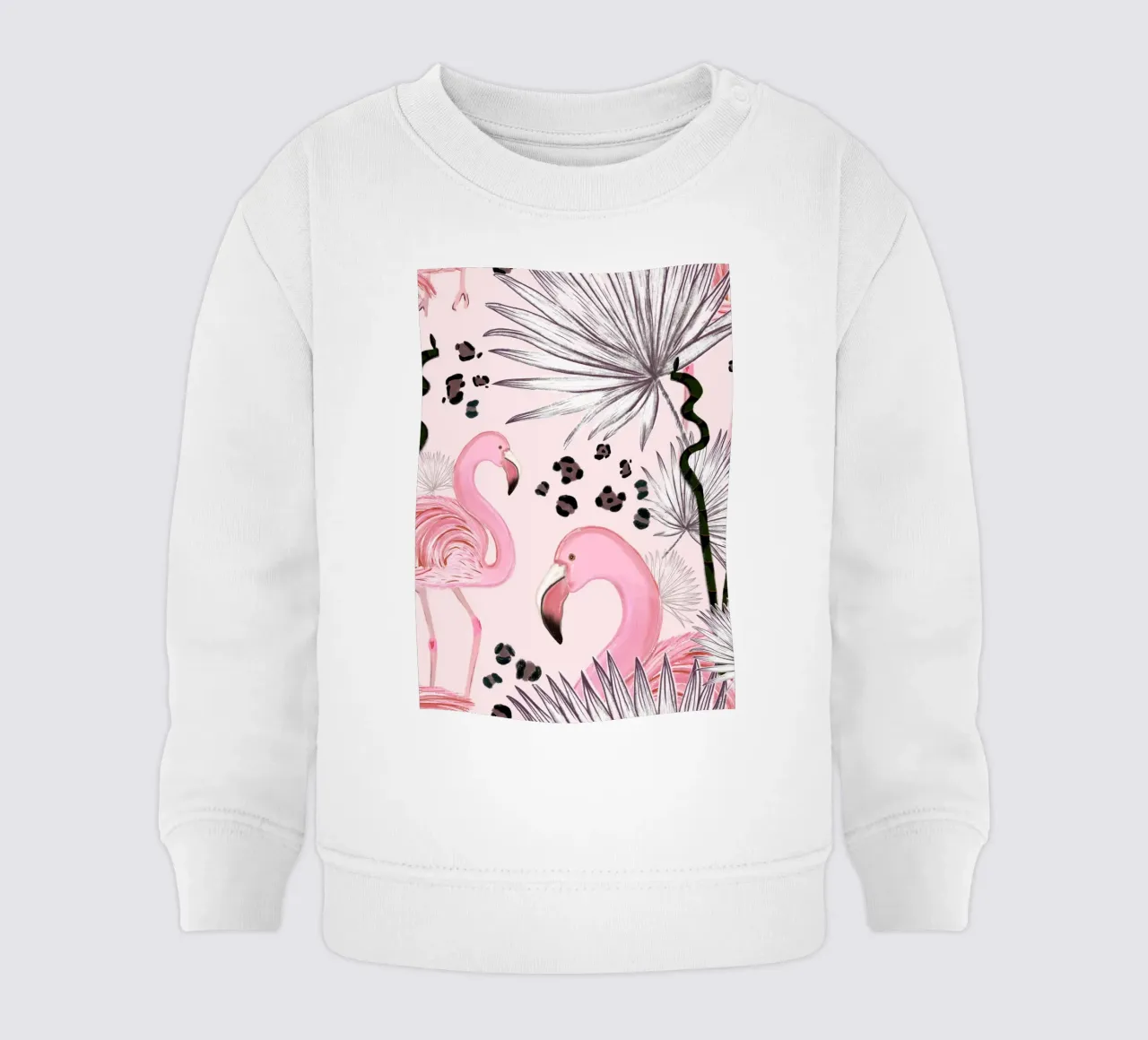 Fenicotteri con stampe leopardate felpa neonato da gulsengunel